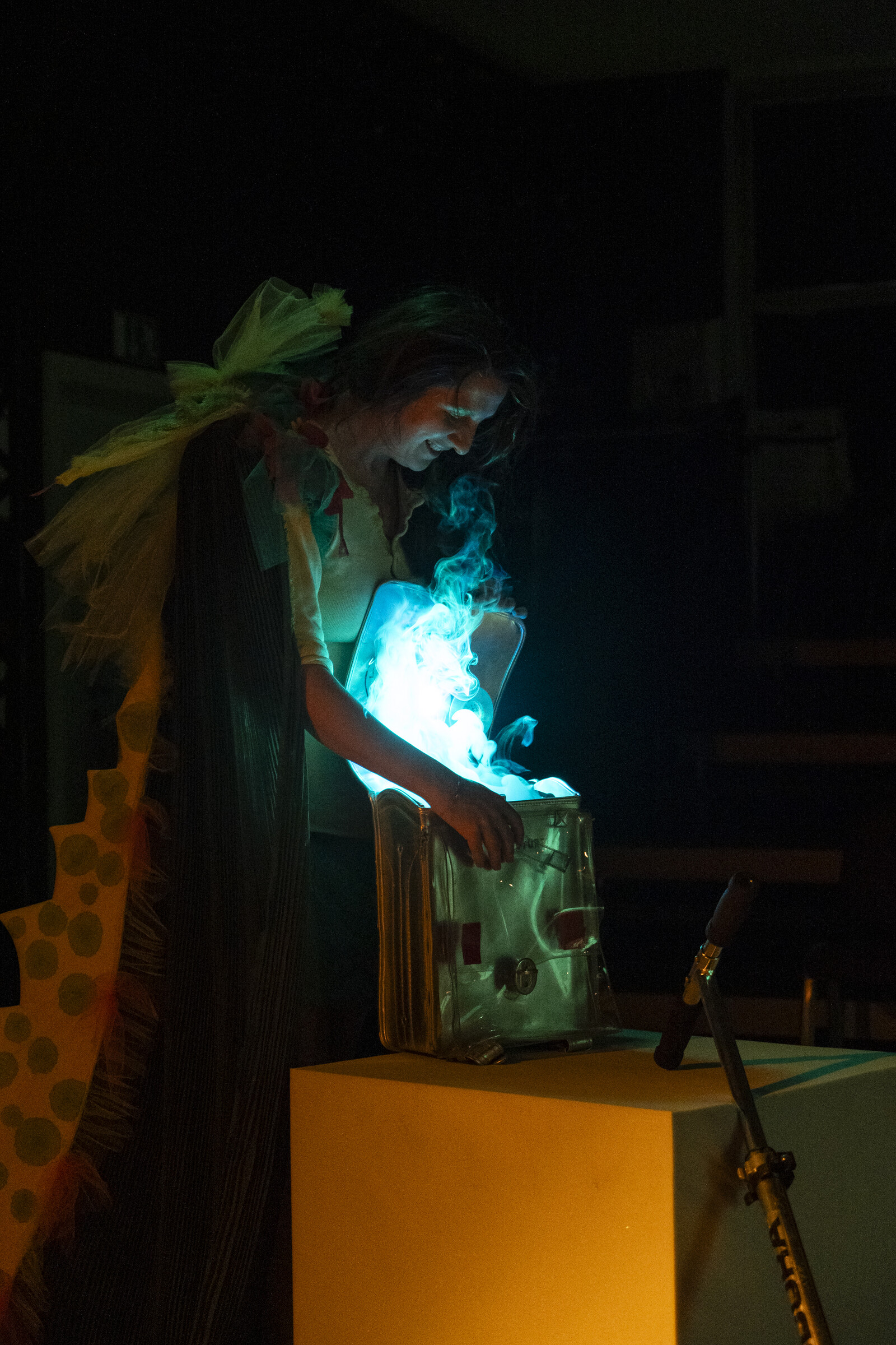 Elisa zeigt ihr Geheimnis im Schulranzen, Nebel steigt auf