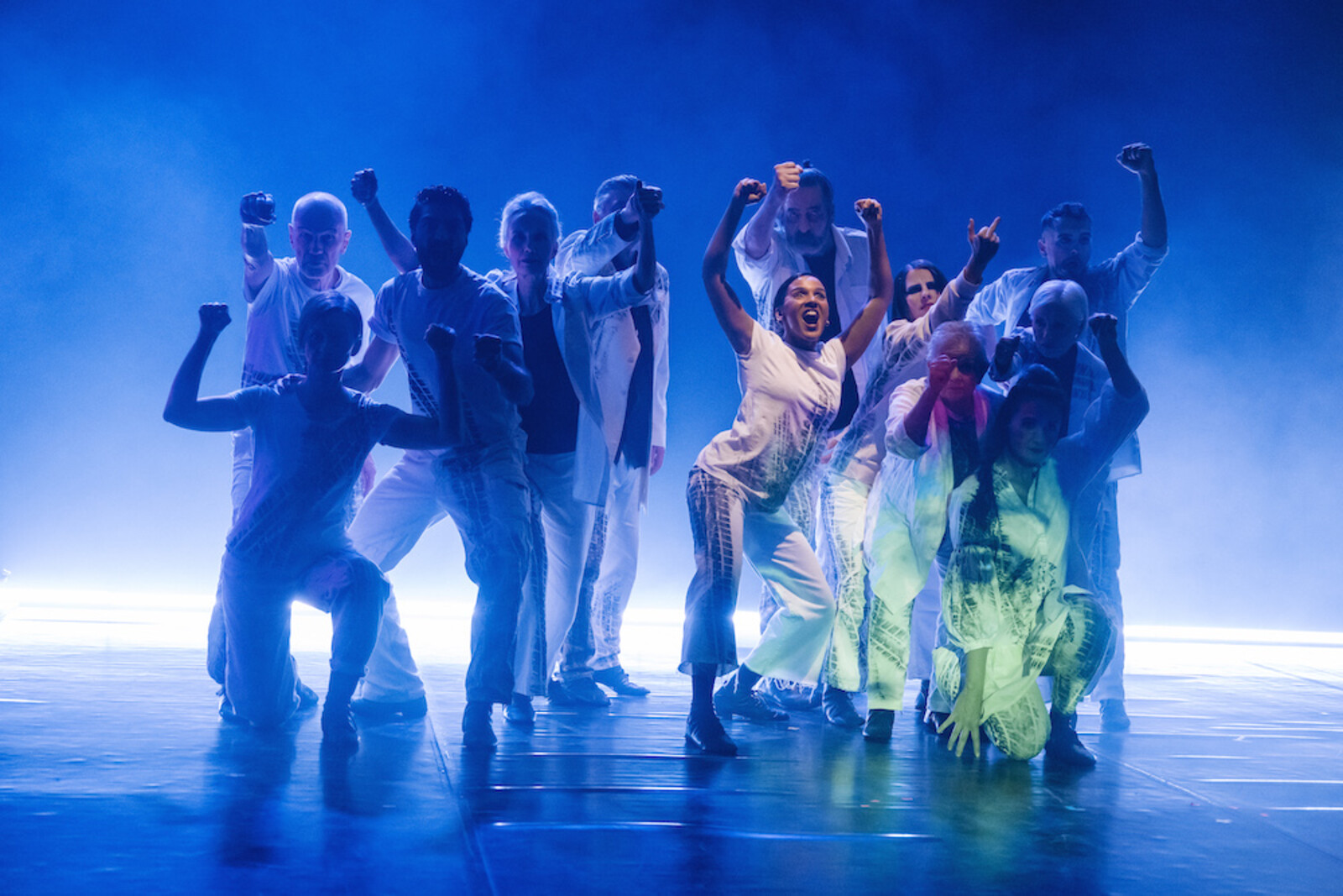 The ensemble is dancing