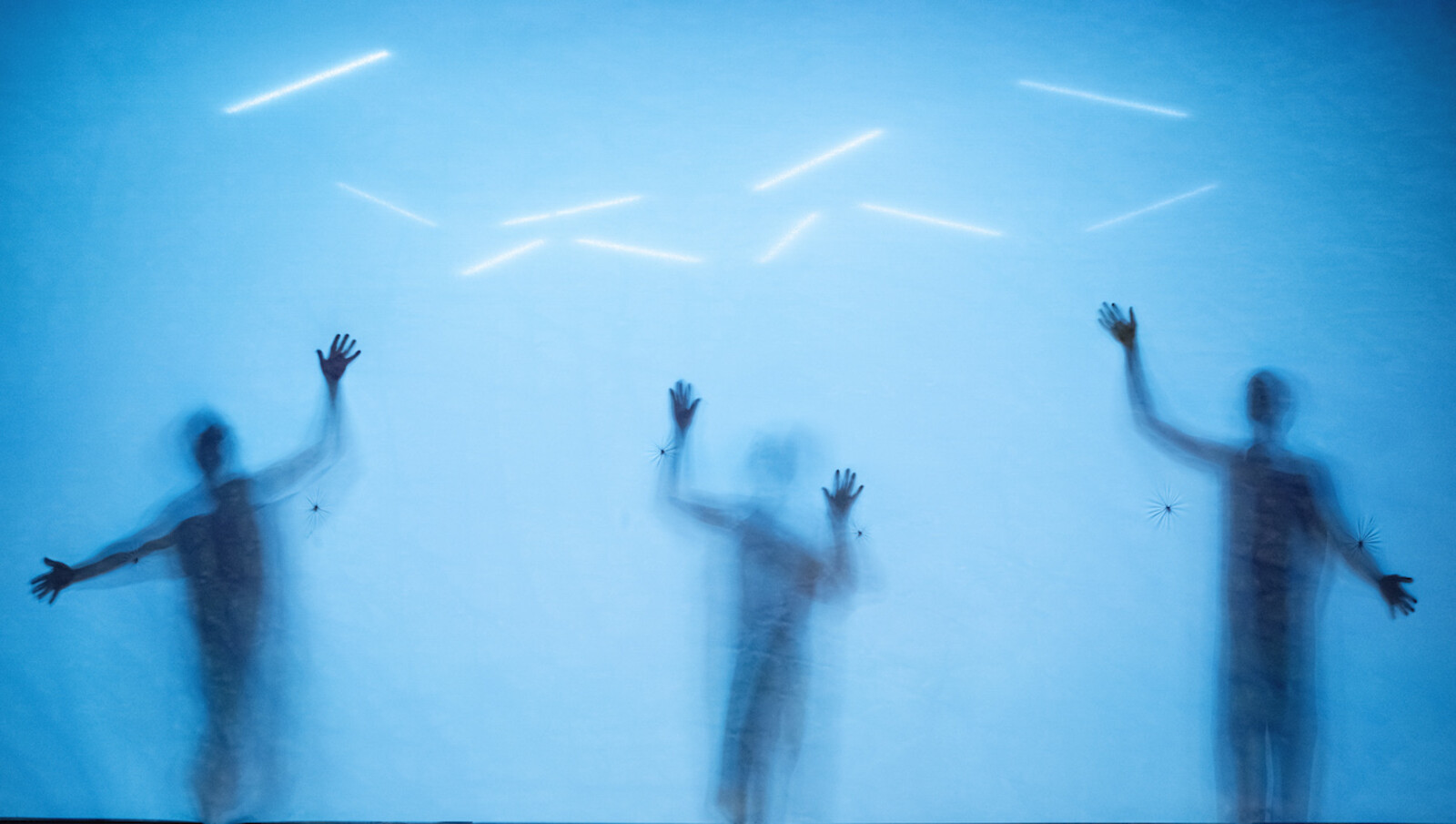 People behind a transparent